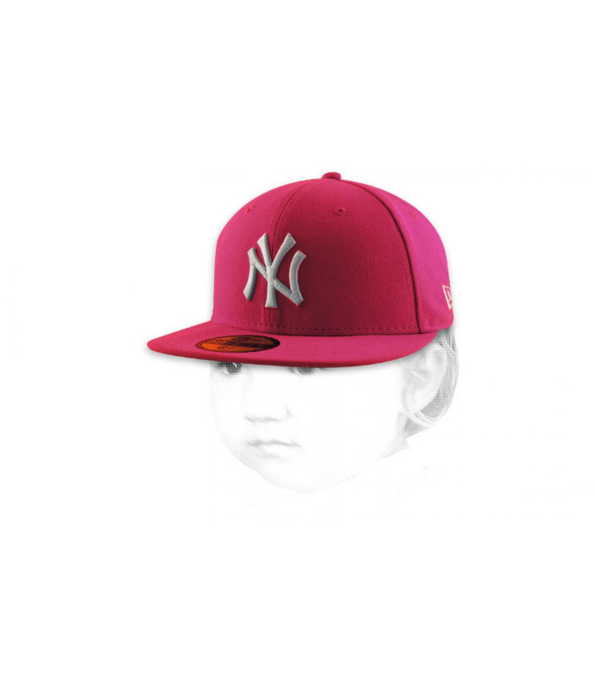 New Era Snapback enfant rose blanc